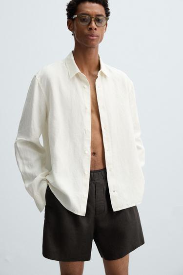 100% LINEN BERMUDA SHORTS - Anthracite grey by Zara - Image 4