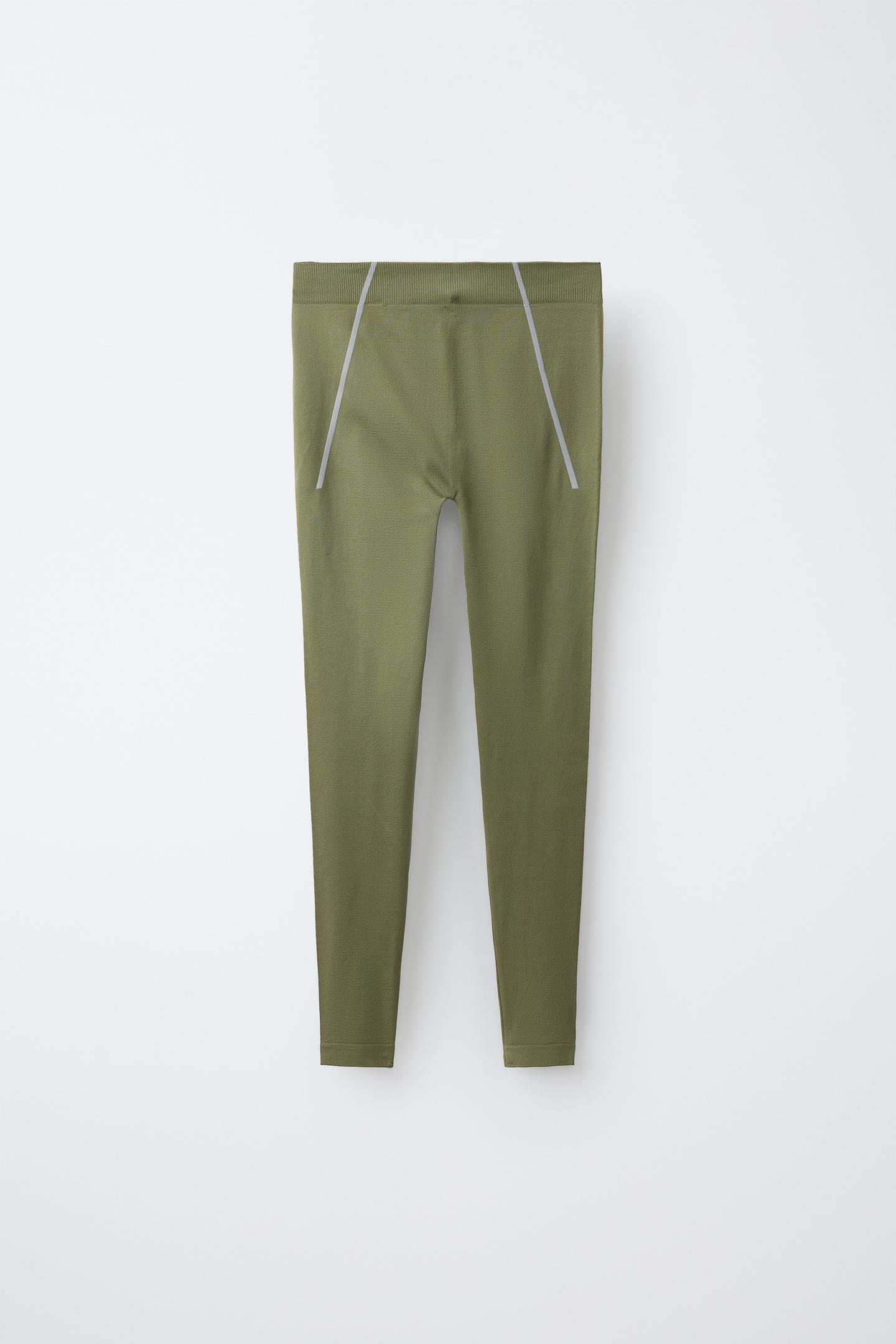 Детские леггинсы Zara Sporty Seamless, цвет: Хаки — фото 2