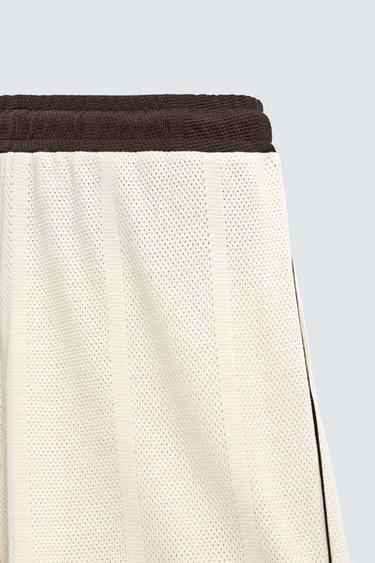 CONTRAST RETRO FOOTBALL BERMUDA SHORTS - Oyster-white by Zara - Image 9