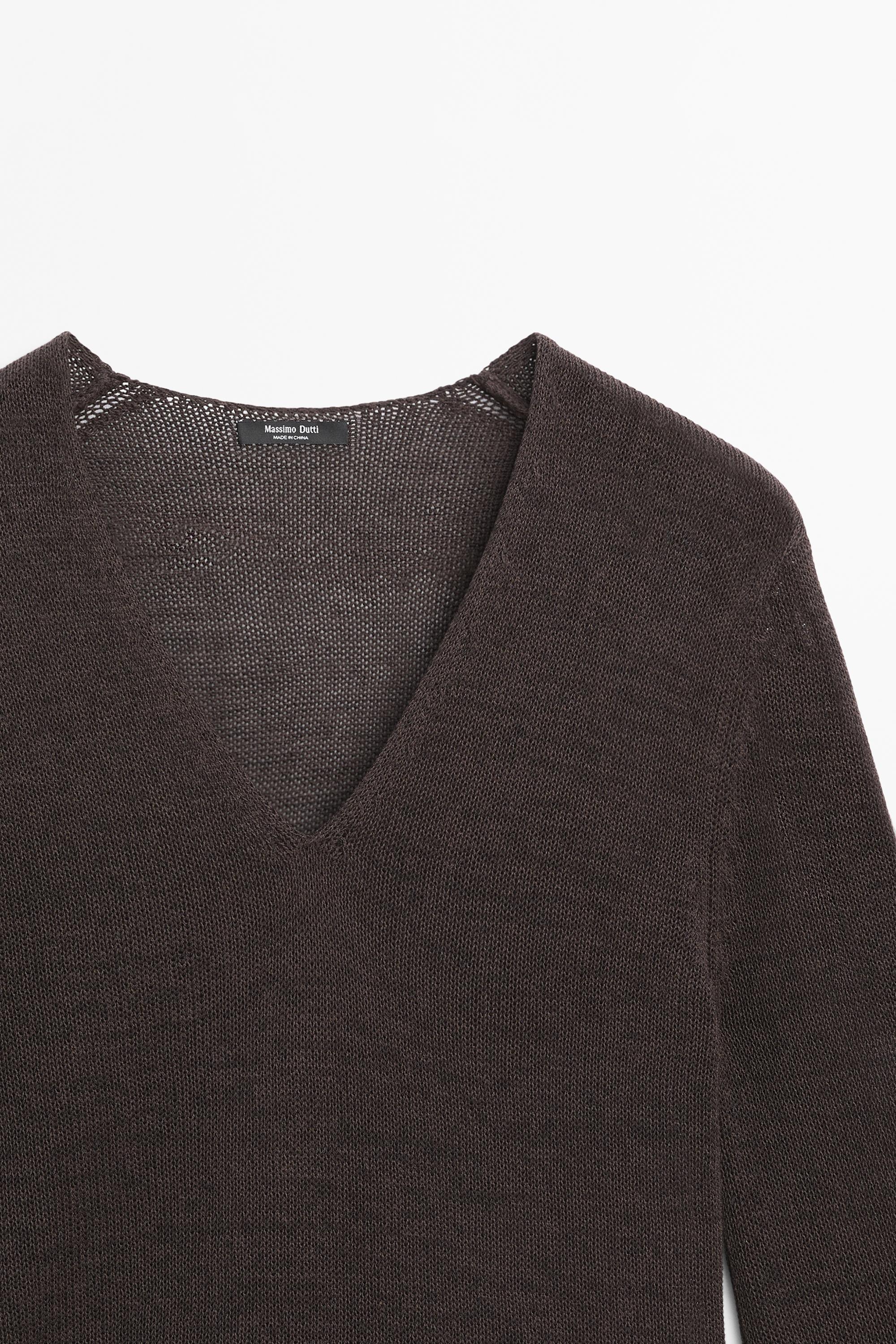 Contrast cotton blend knit dress