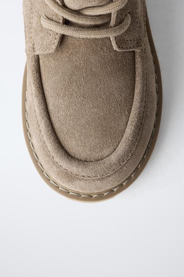 LEATHER BORDÓN BOOTS - Taupe Grey by Zara - Image 5
