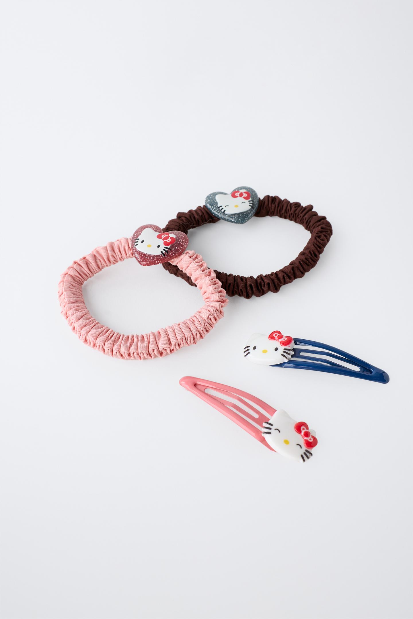 Детские аксессуары для волос Zara Hello Kitty © Sanrio Hair Tie and Clip 4-PACK, цвет: Красный — фото 2