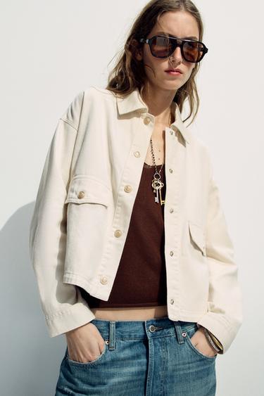 JAQUETA COM BOLSOS - Cru-claro da Zara