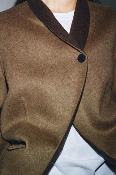OVERSIZE WOOL BLEND BLAZER ZW COLLECTION - Brown by Zara - Image 1