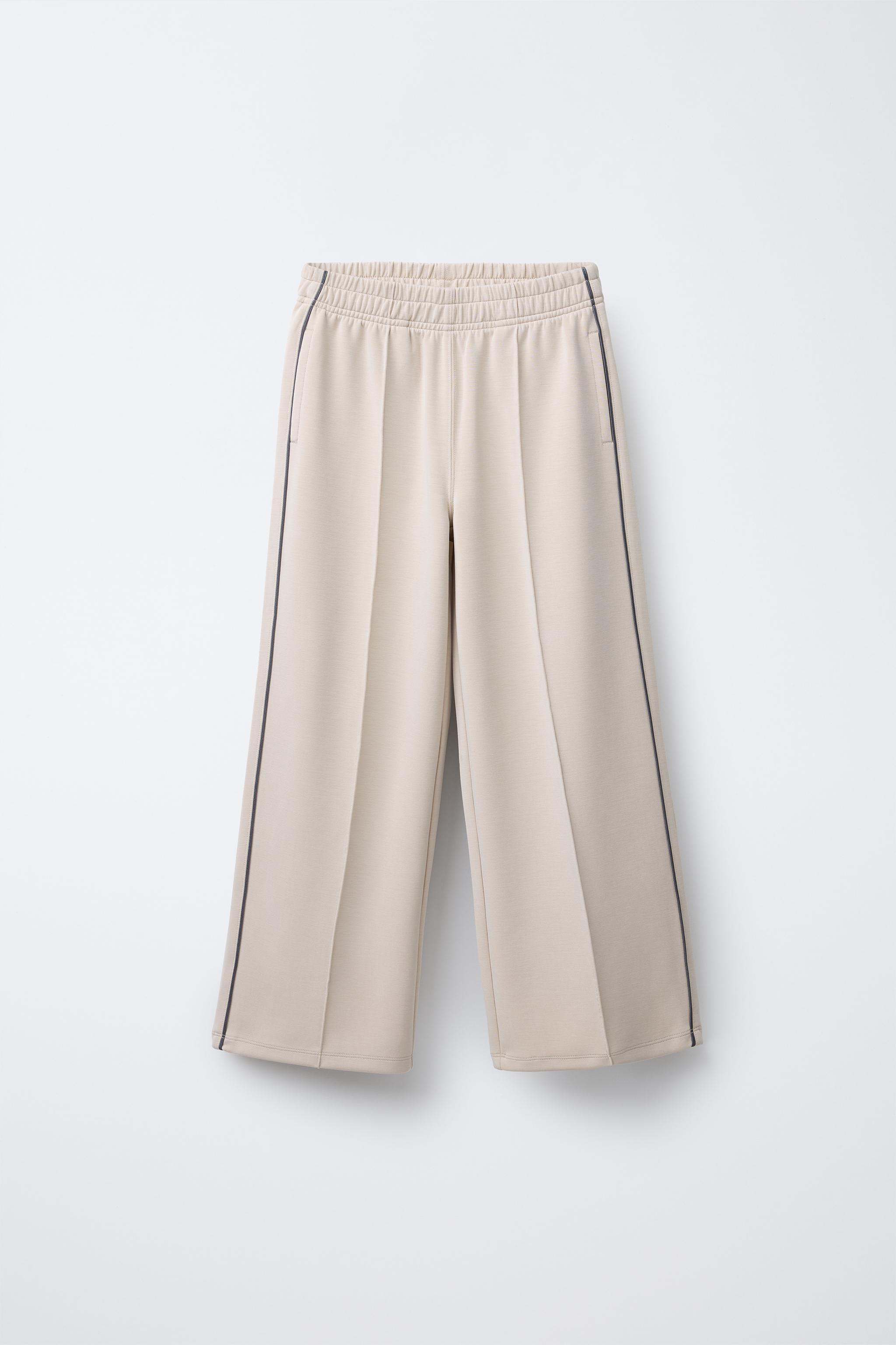 WIDE-LEG TROUSERS WITH MODAL - Sand | ZARA New Zealand