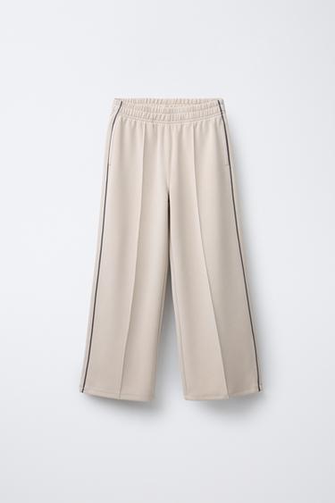 WIDE-LEG TROUSERS WITH MODAL - Sand by Zara