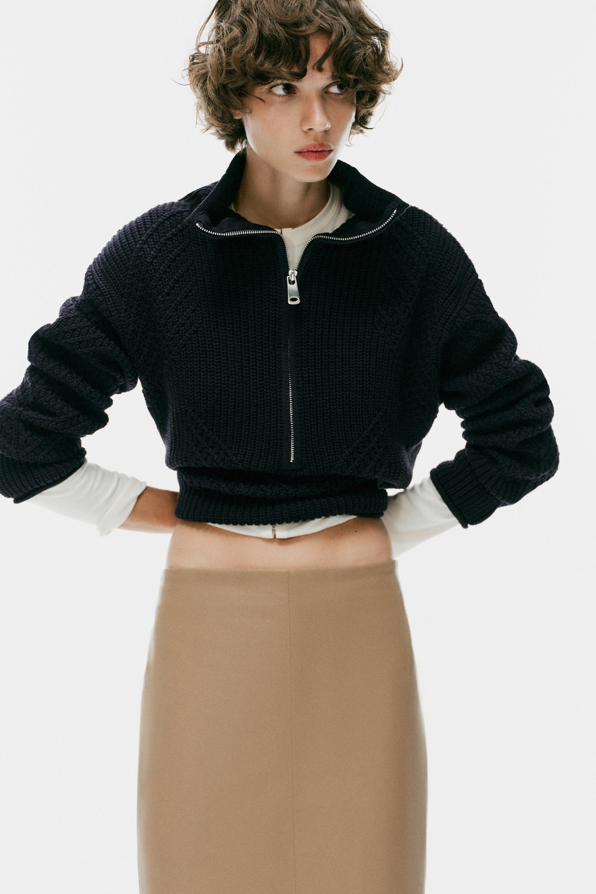 Женские свитеры Zara STRUCTURED KNIT JUMPER — фото 6