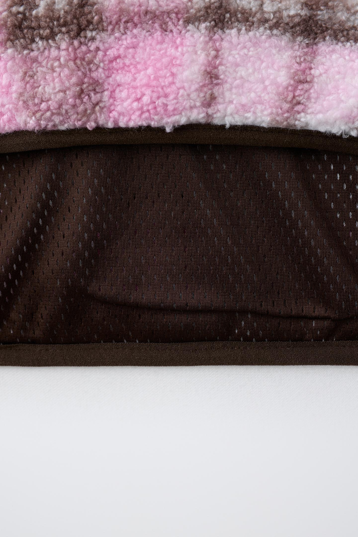 Детская толстовка Zara Plaid Faux Shearling, цвет: Неоновый розовый — фото 5