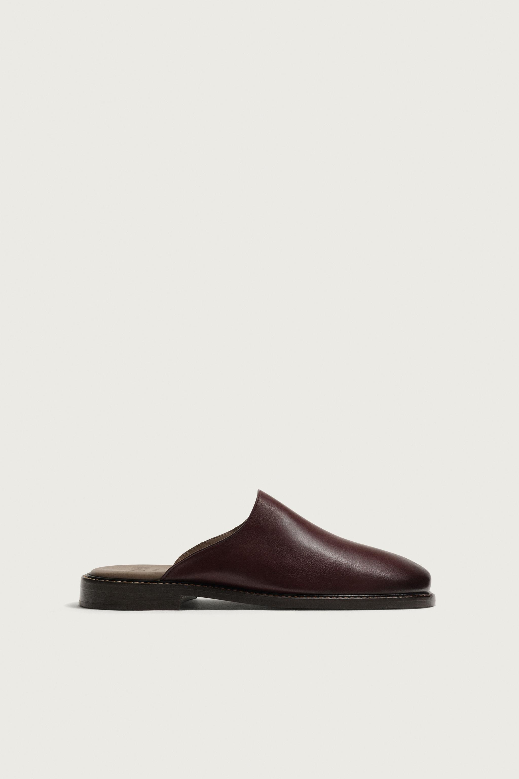 レザーミュール - ボルドー | ZARA Japan / 日本