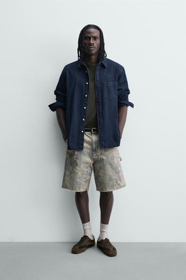 FLORAL PRINT CARPENTER BERMUDA SHORTS - Printed by Zara - Image 0