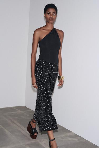 FALDA LARGA ZW COLLECTION - Negro / Blanco de Zara - Imagen 0