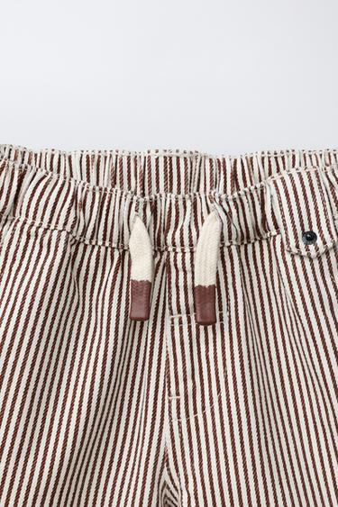 STRIPED TWILL BERMUDA SHORTS - Ecru by Zara - Image 2