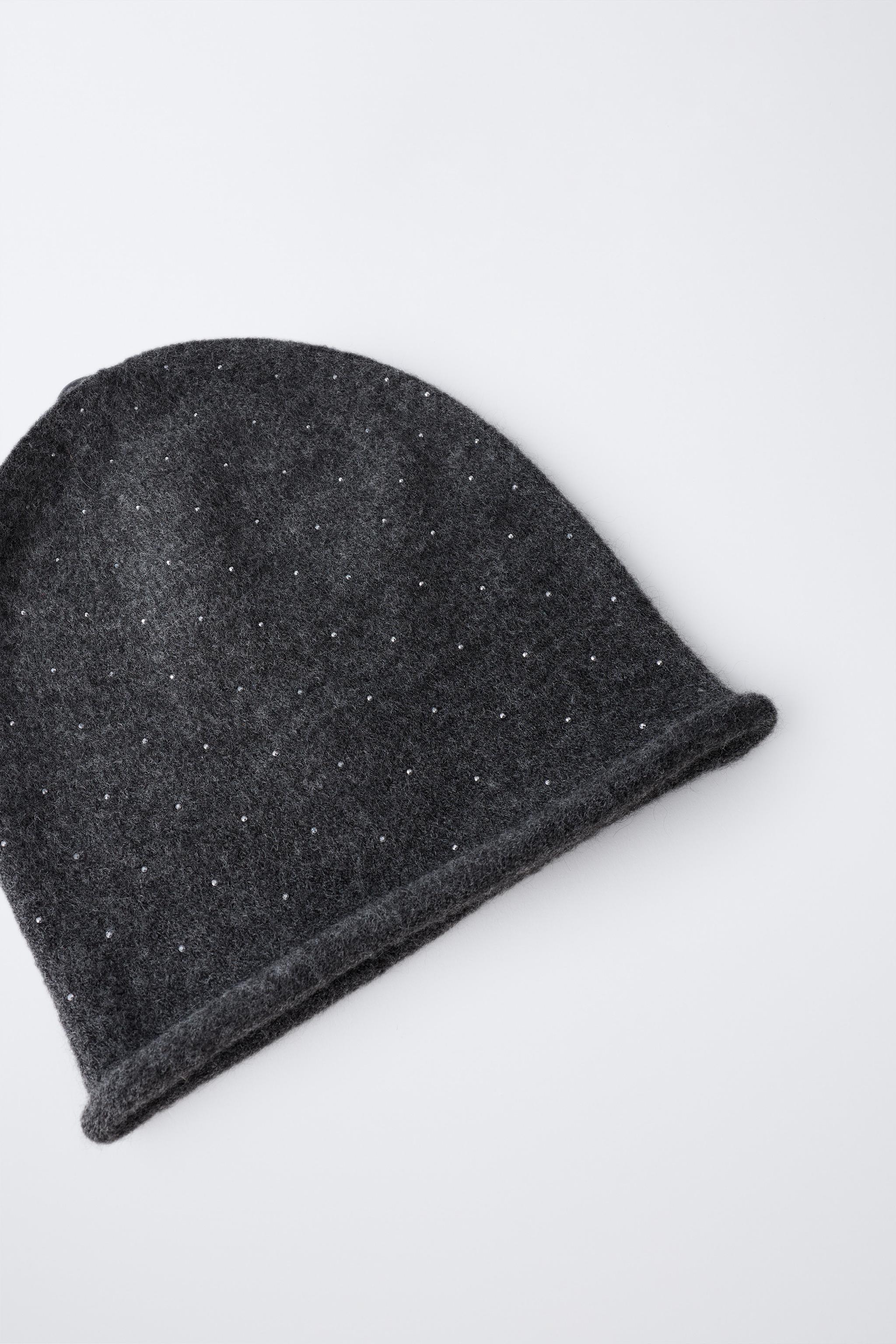 SPARKLY KNIT HAT — Gray marl
