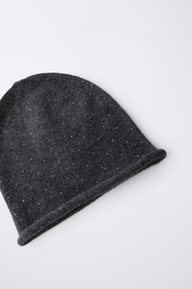 SPARKLY KNIT BEANIE - Grey marl by Zara - Image 1