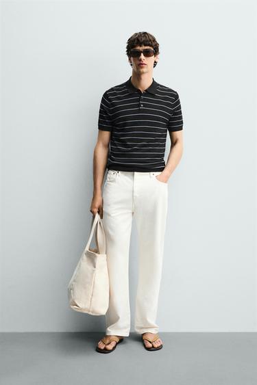 REGULAR FIT KNIT POLO SHIRT - Stripes by Zara