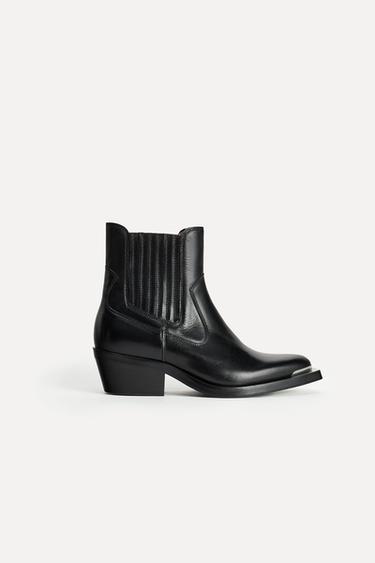 BOTTINES EN CUIR À BOUT POINTU 50E ANNIVERSAIRE - Noir de Zara - Image 3