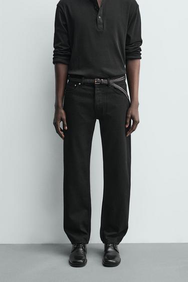 STRAIGHT FIT JEANS - Black by Zara