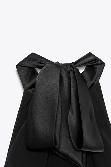 ROBE MIDI SATINÉE DOS NU - Noir de Zara - Image 9