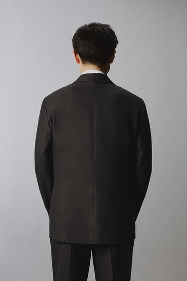 HOUNDSTOOTH SUIT BLAZER - Dark brown by Zara - Image 2