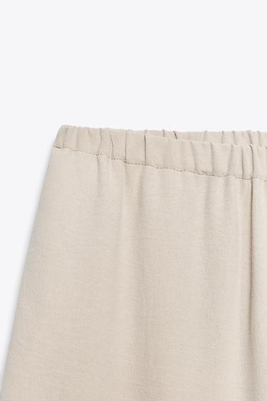 FLOWING WIDE-LEG TROUSERS - Sand by Zara - Image 6