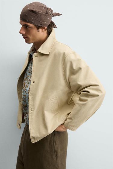 BLOUSON RELAXED FIT DOUBLURE CONTRASTANTE - Marron clair de Zara - Image 5