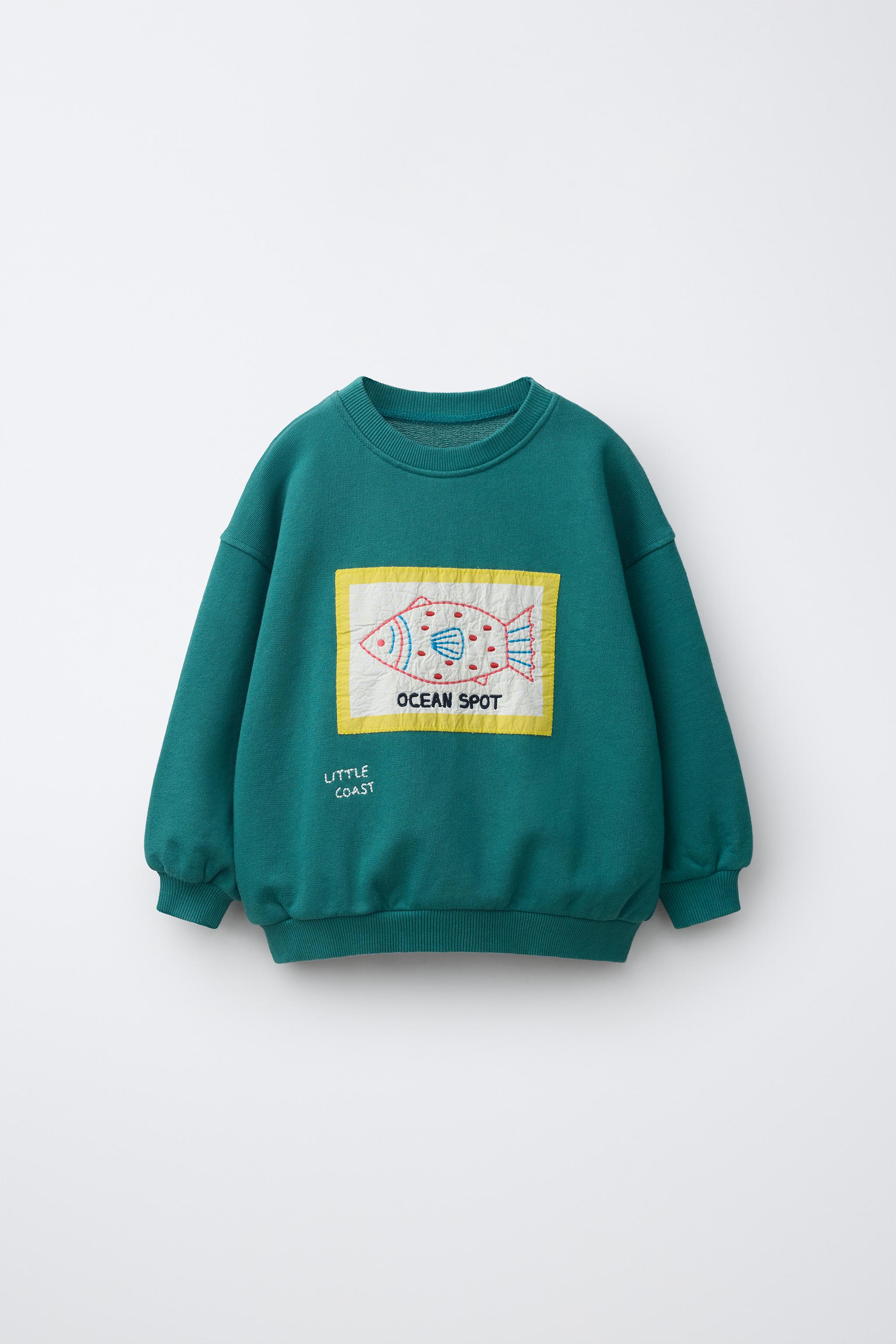 Детские худи Zara EMBROIDERED PATCH SWEATSHIRT — фото 2