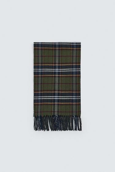 COMBINED CHECK SCARF - Navy blue by Zara