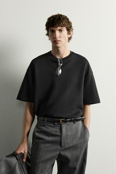 SWEATSHIRT RELAX FIT INTERLOCK - Preto da Zara