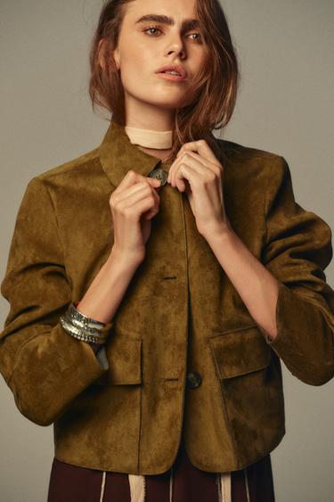 KURZJACKE IN WILDLEDEROPTIK - Hellbraun von Zara