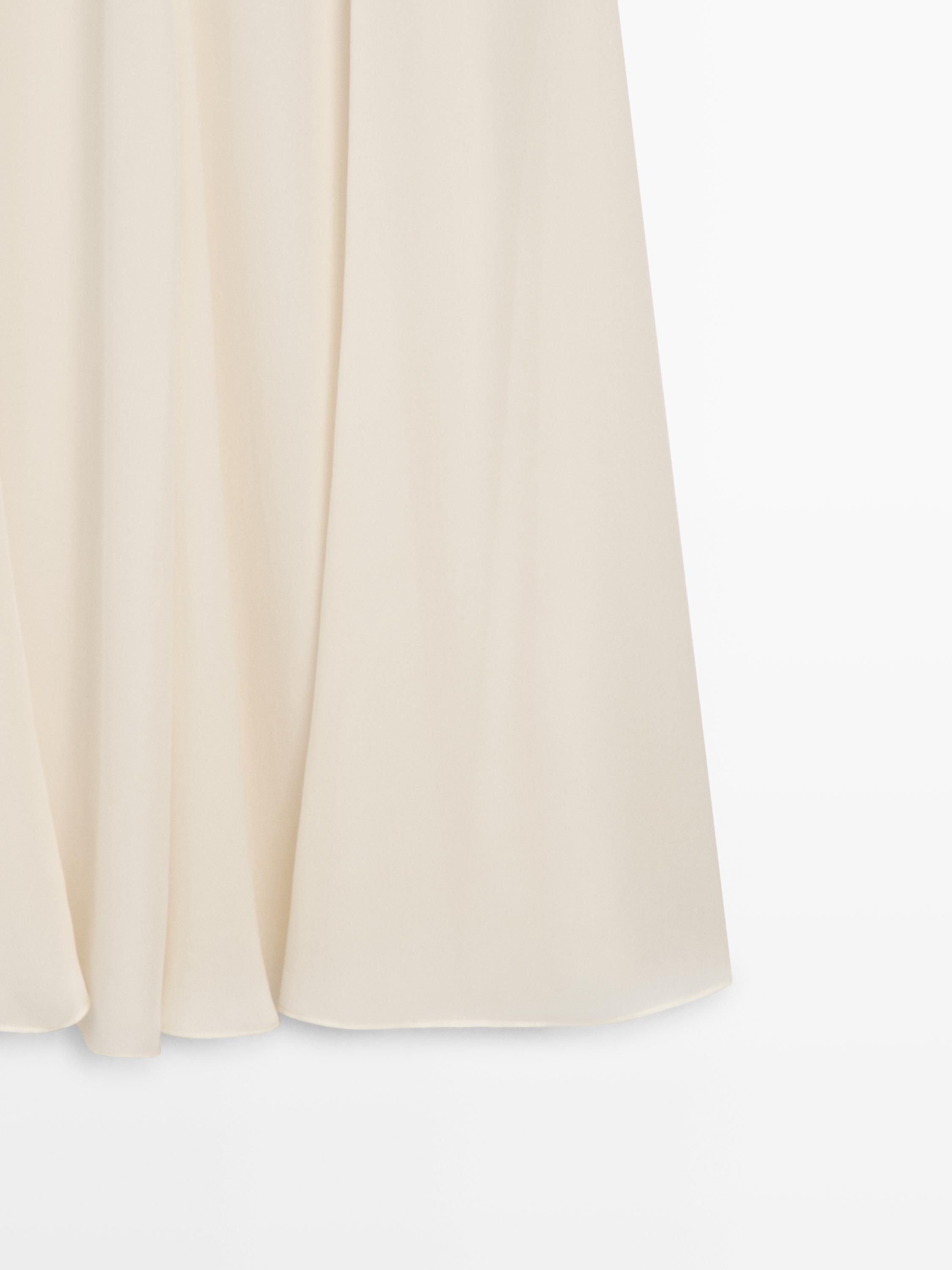 Jupe midi fluide coutures 100% soie - STUDIO