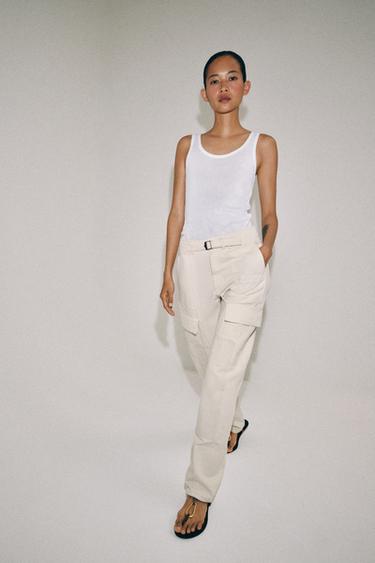 PATCHWORK TROUSERS - THE ITEM ZARA WOMAN - Ecru by Zara