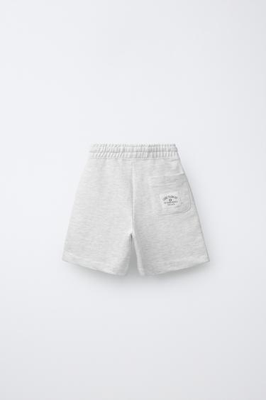 BERMUDA DE JOGGING NUMÉROTÉ - Gris chiné de Zara - Image 1