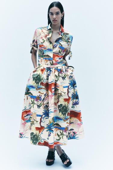 ZW COLLECTION YOZUVLI KOʻYLAK - Rang-barang tusli Zara tomonidan - Tasvir 0