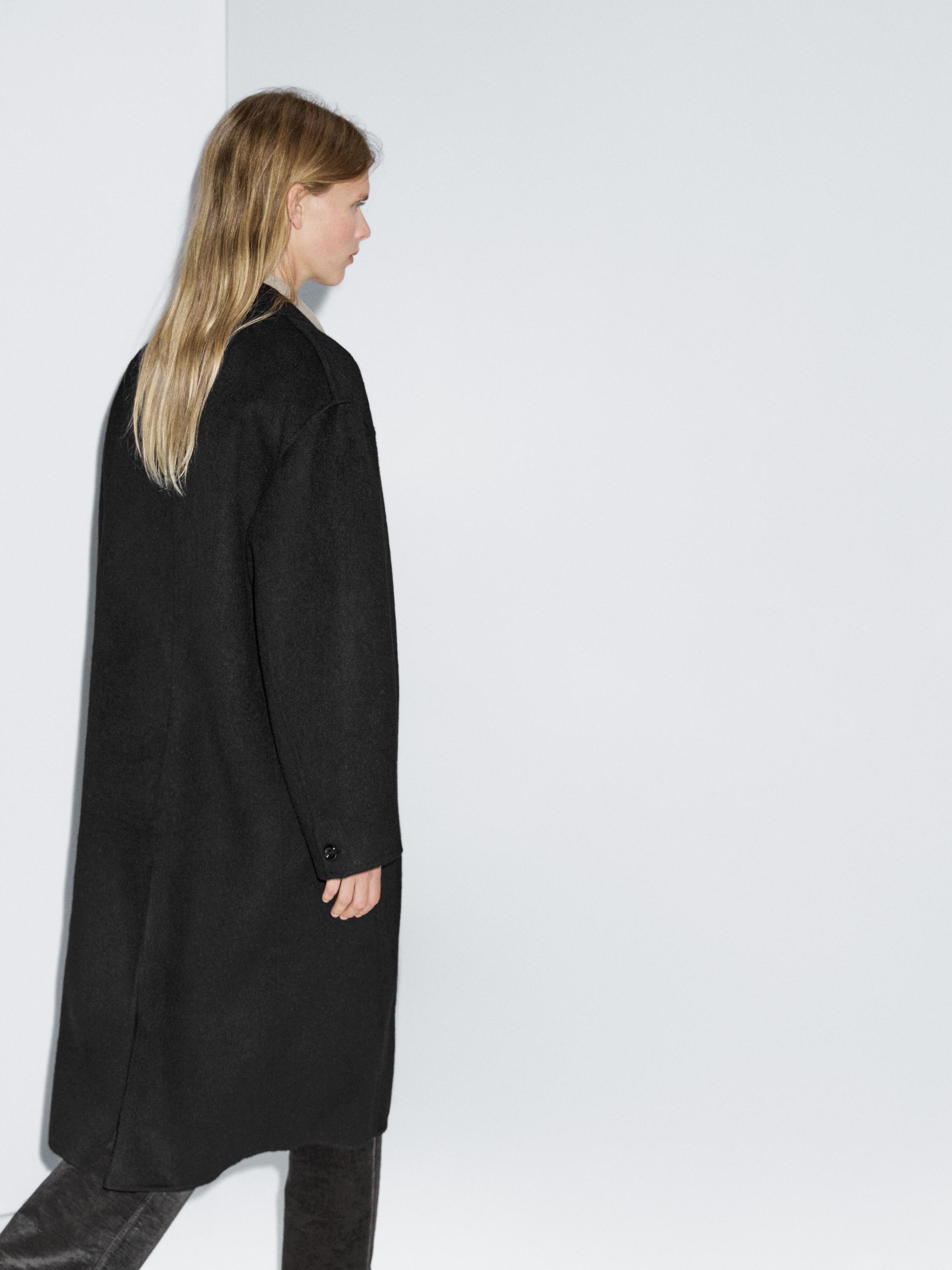 Long wool blend coat