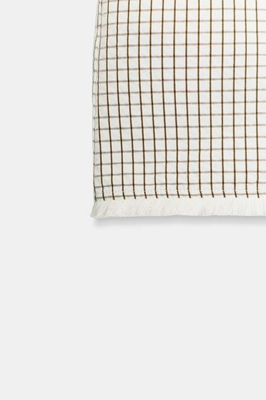 CHECKED FRINGED BERMUDA SHORTS - Ecru by Zara - Image 8