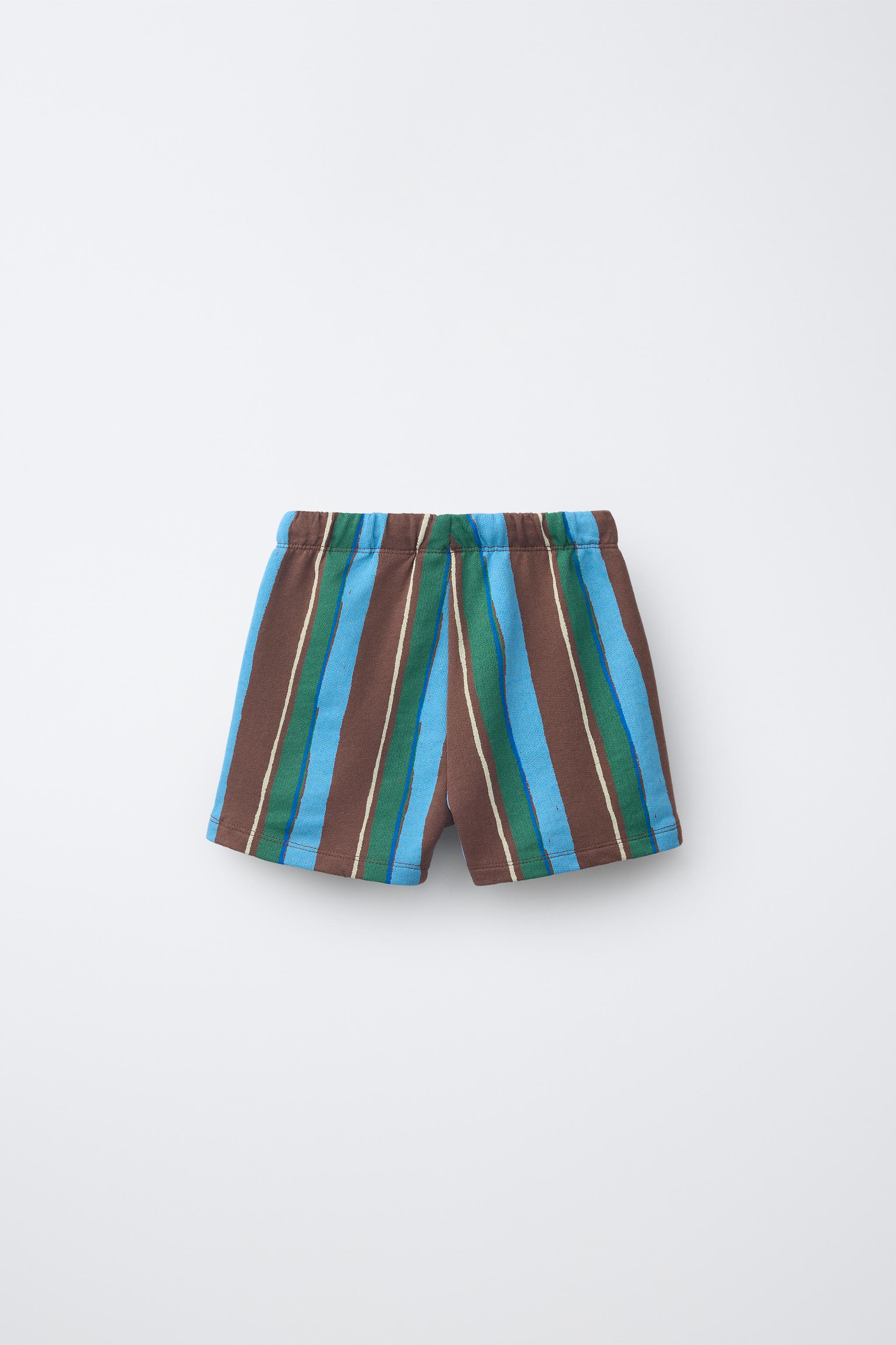 MULTICOLOR STRIPED SHORTS - Brown | ZARA United States MULTICOLOR STRIPED SHORTS - Brown | ZARA United States