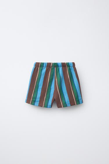 MULTICOLOURED STRIPED BERMUDA SHORTS - Brown by Zara - Image 1