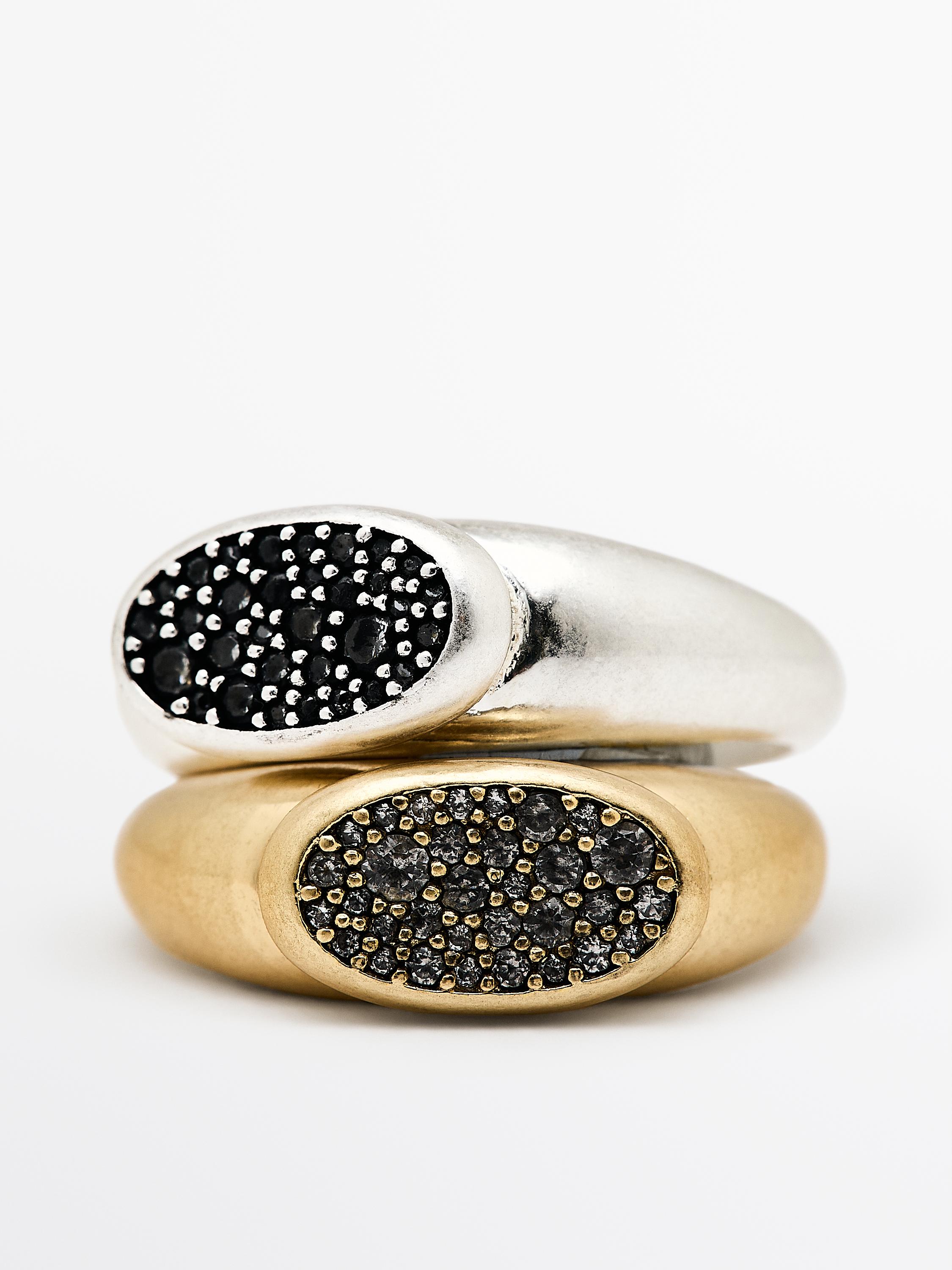 Lot de bagues brillantes