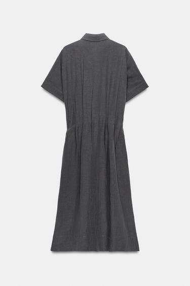 VESTIDO CAMISERO ZW COLLECTION - Gris de Zara