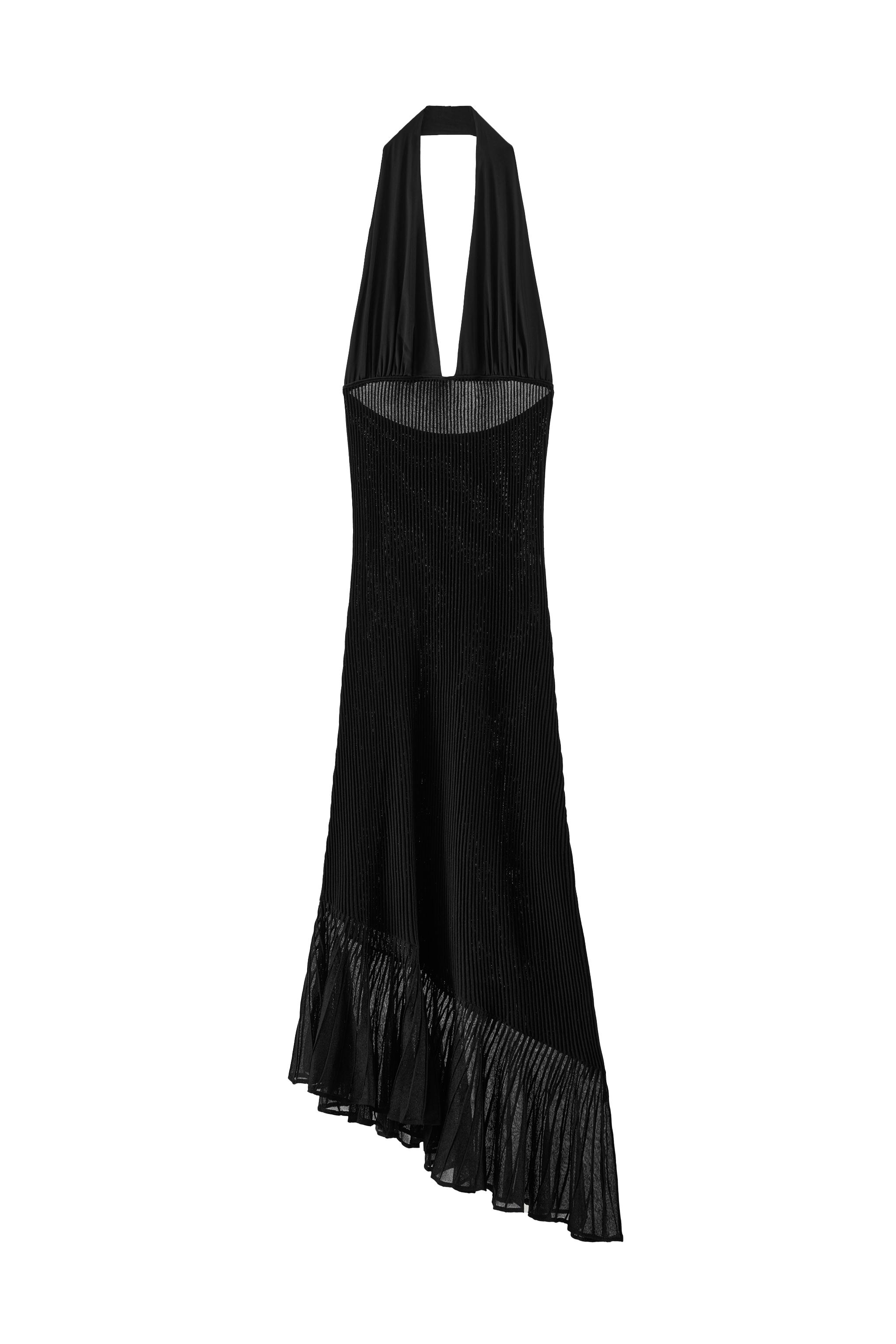 VESTIDO HALTER PUNTO COMBINADO