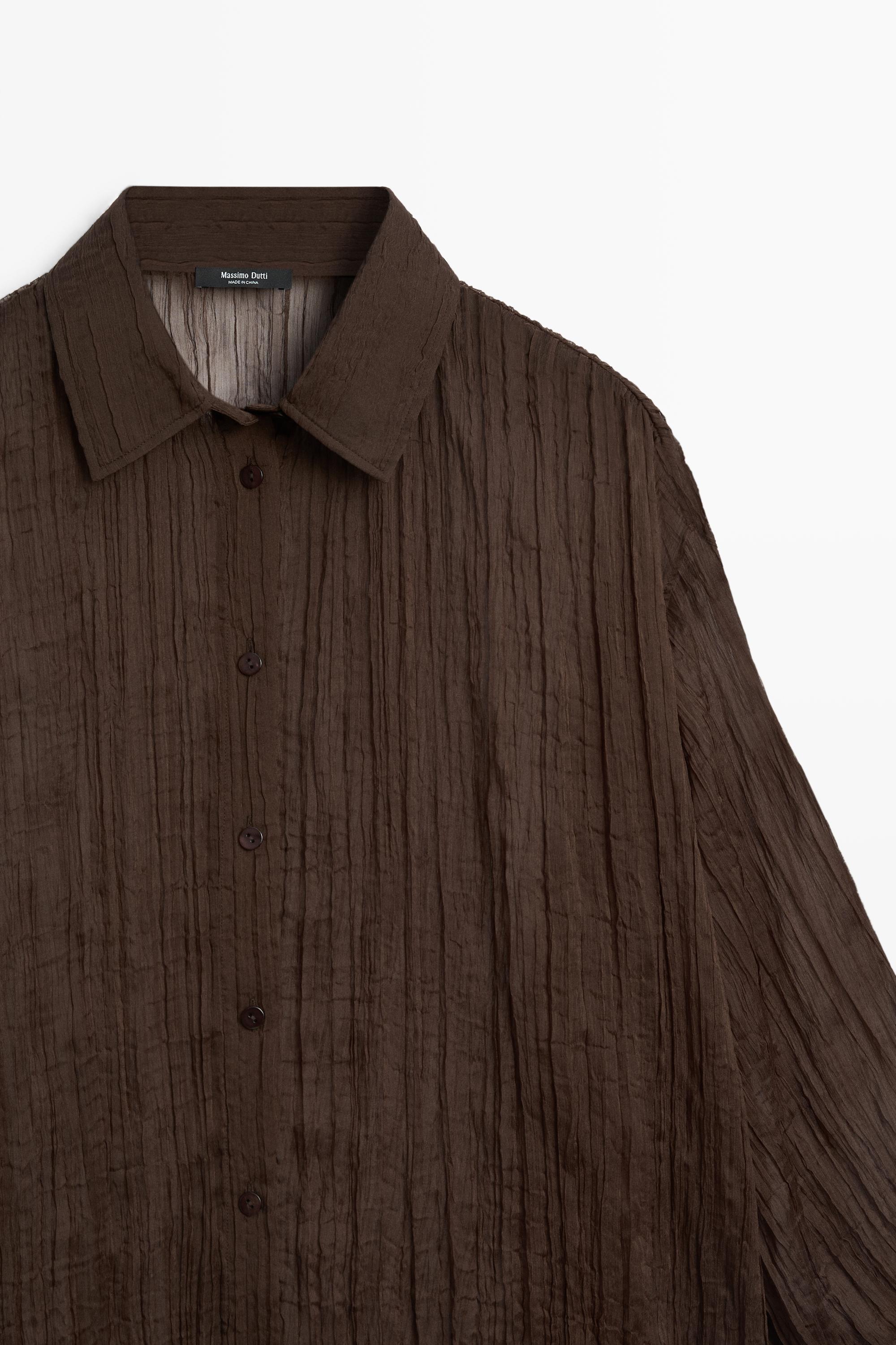 Pleated total look shirt