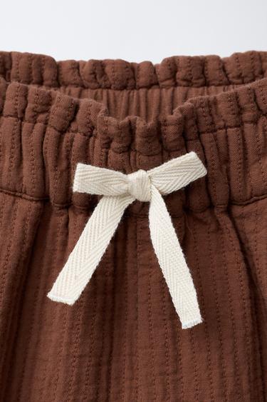 Zara BAGGY TOPSTITCHED PANTS - Copper