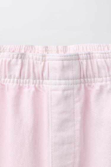PANTALON BARREL ÉLASTIQUES FLUIDE - Blanc / Rose de Zara - Image 2