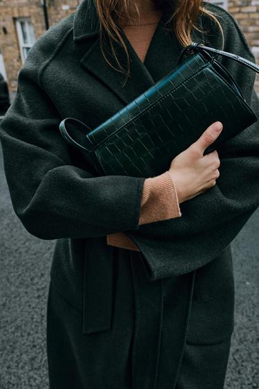 EMBOSSED EFFECT SHOULDER BAG — Green 2