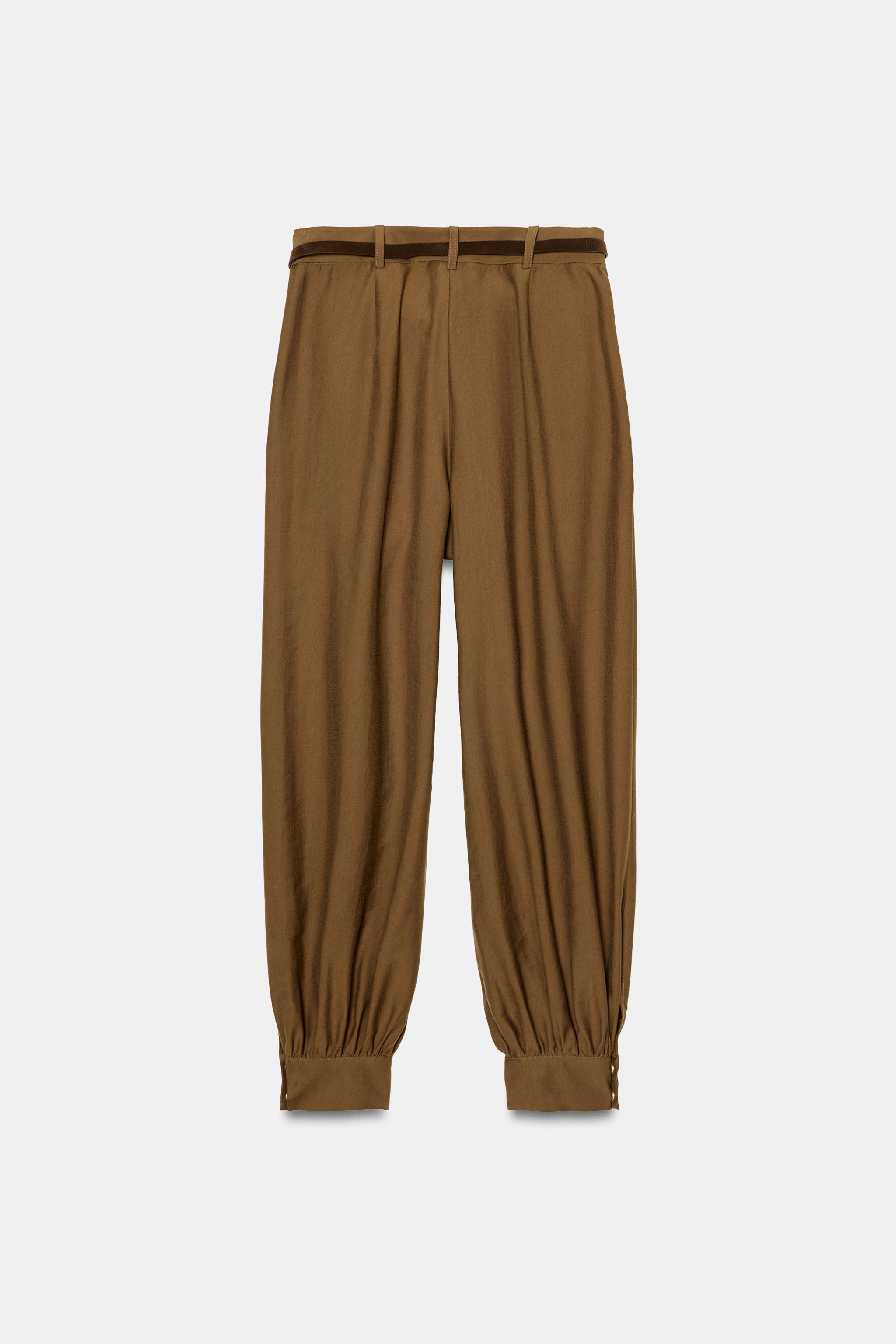 SAROUEL TROUSERS WITH CHAIN BELT - Olive green | ZARA South Africa