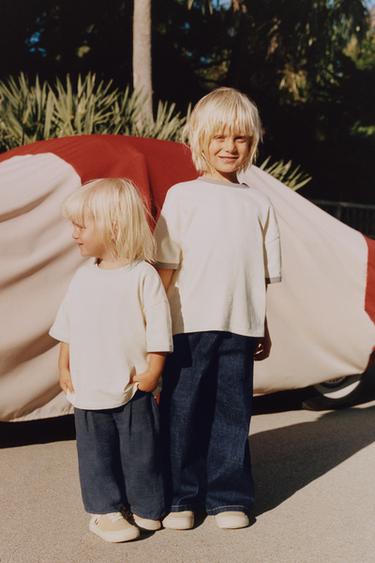 Zara TIMELESS - SOLID T-SHIRT WITH CONTRASTING PIPING - Lilac