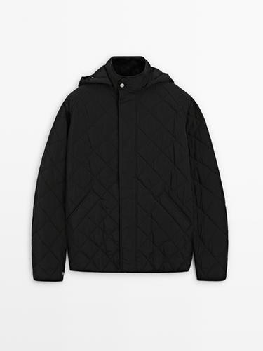 Zara Water-repellent quilted jacket - Black
