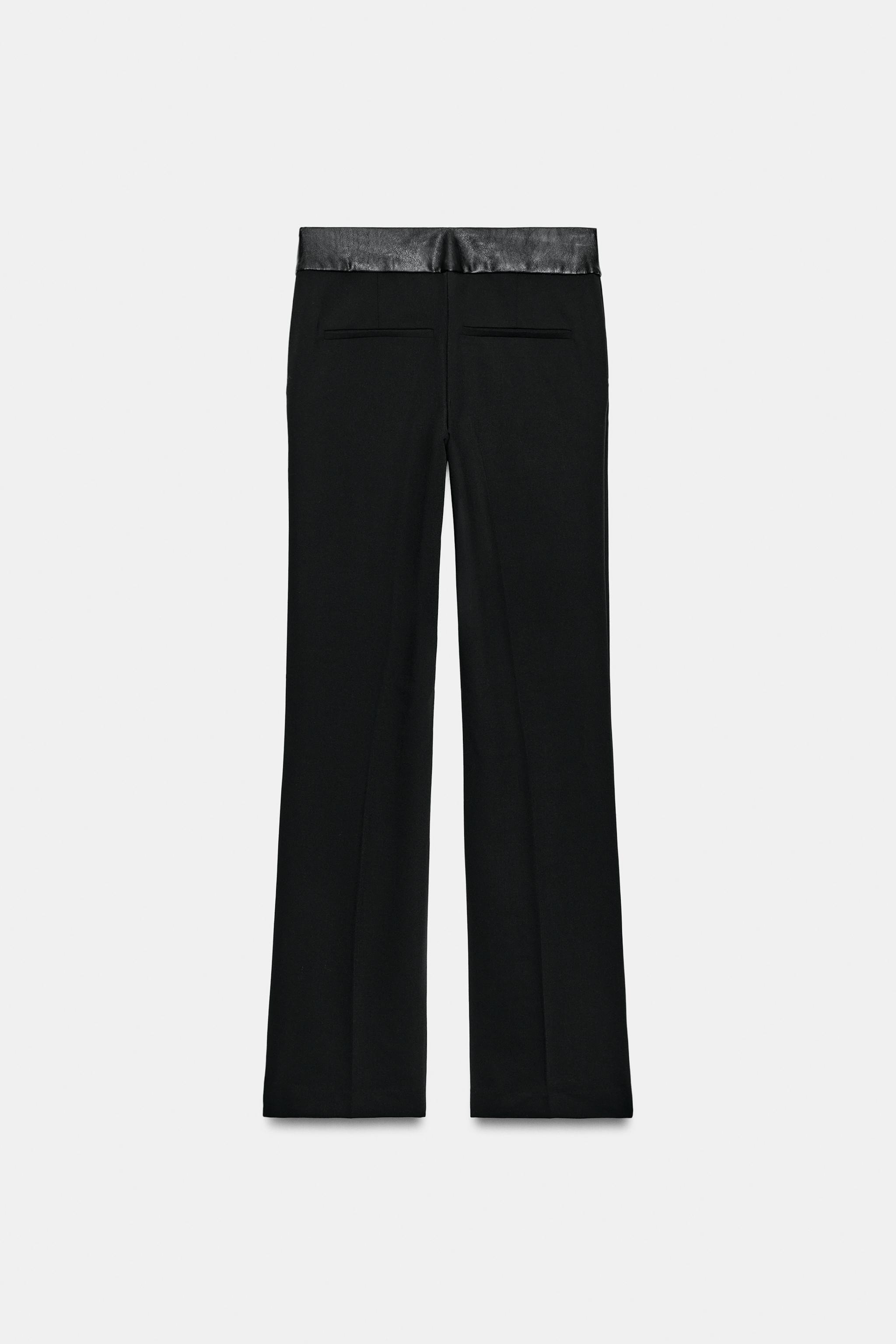 Женские брюки Zara COMBINED STRAIGHT PANTS — фото 8