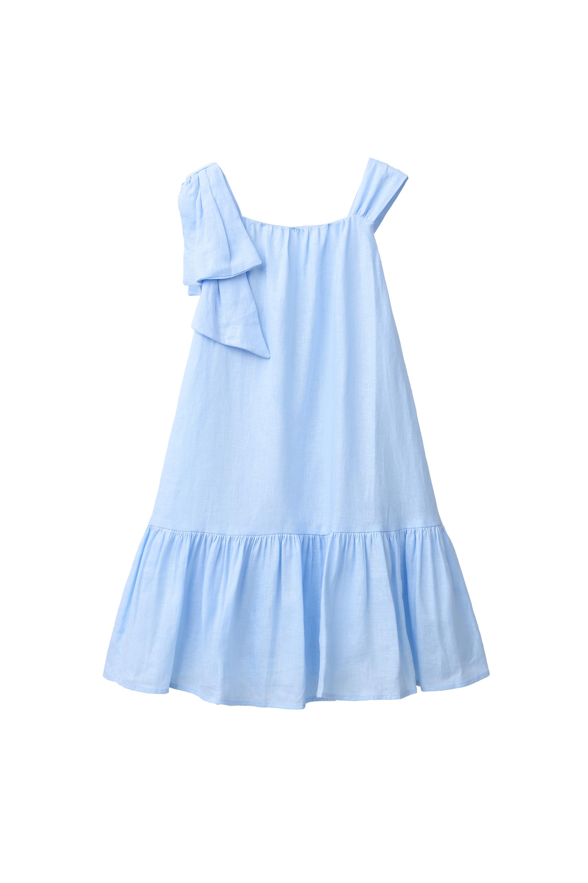 LINEN BOW DRESS - Sky blue | ZARA United States LINEN BOW DRESS - Sky blue | ZARA United States