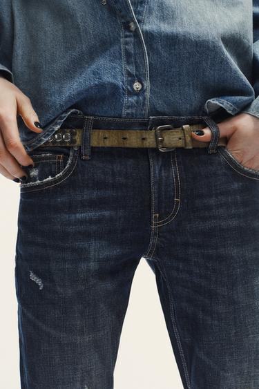 JEAN TRF DROIT TAILLE BASSE - Bleu marine de Zara - Image 3